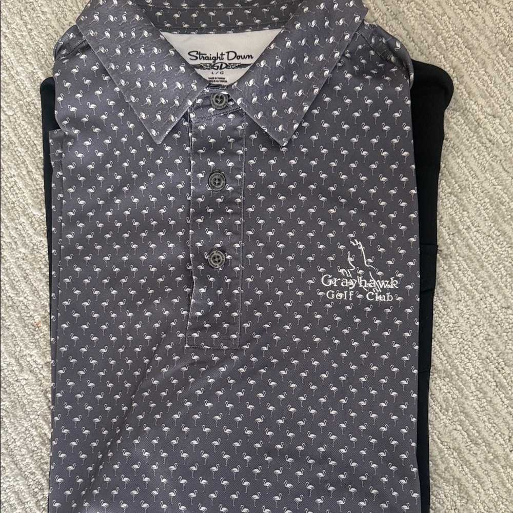 Straight Down Gray Patterned Men's Polo Shirt